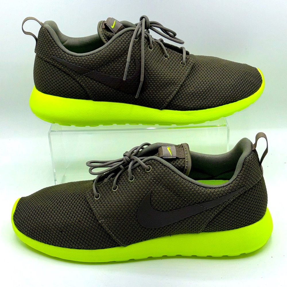 Nike Brown and Neon Green Sneakers